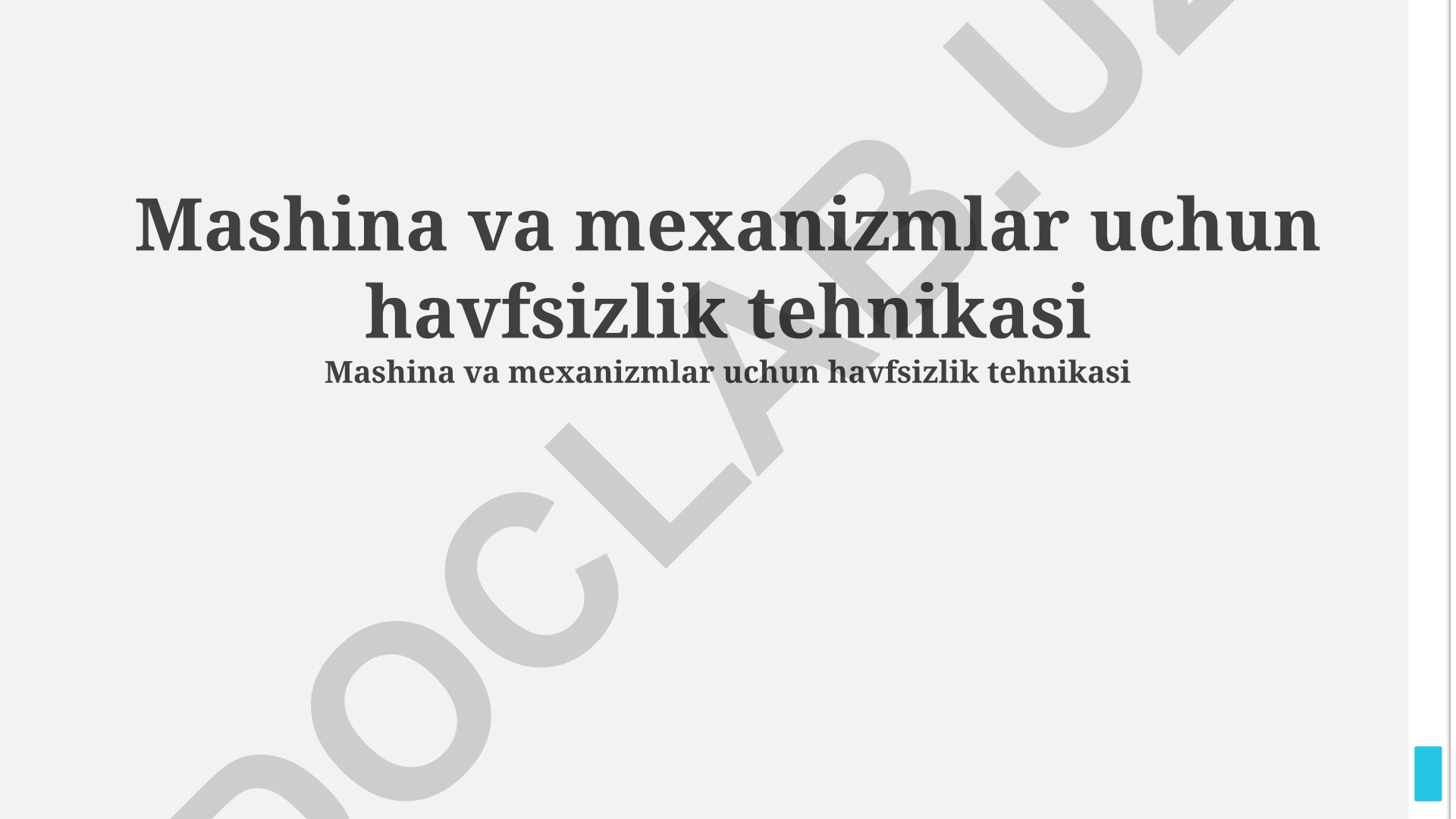 Mashina va mexanizmlar uchun xavfsizlik texnikasi