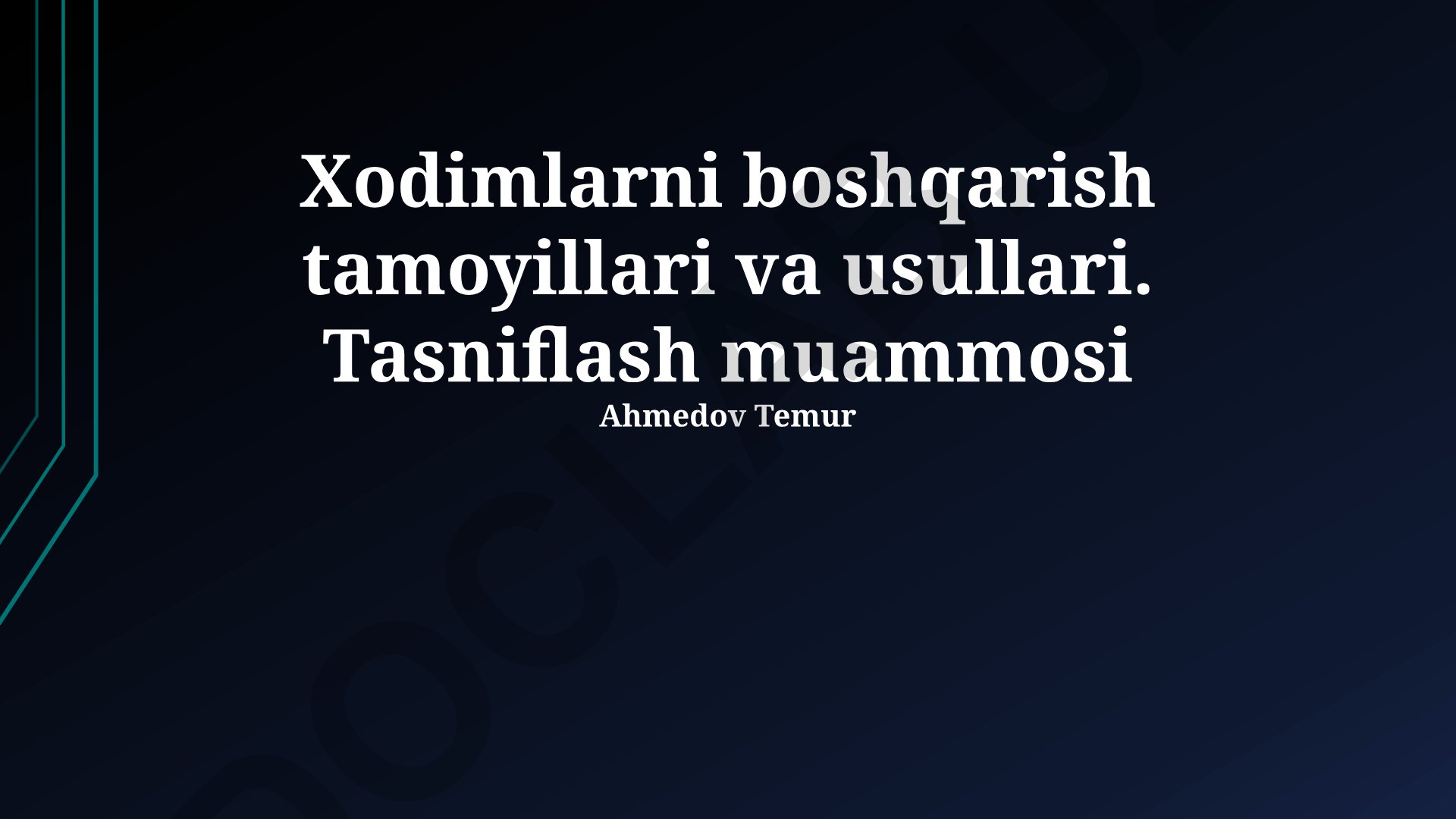 Kadrlar boshqaruvi tamoyillari va usullari