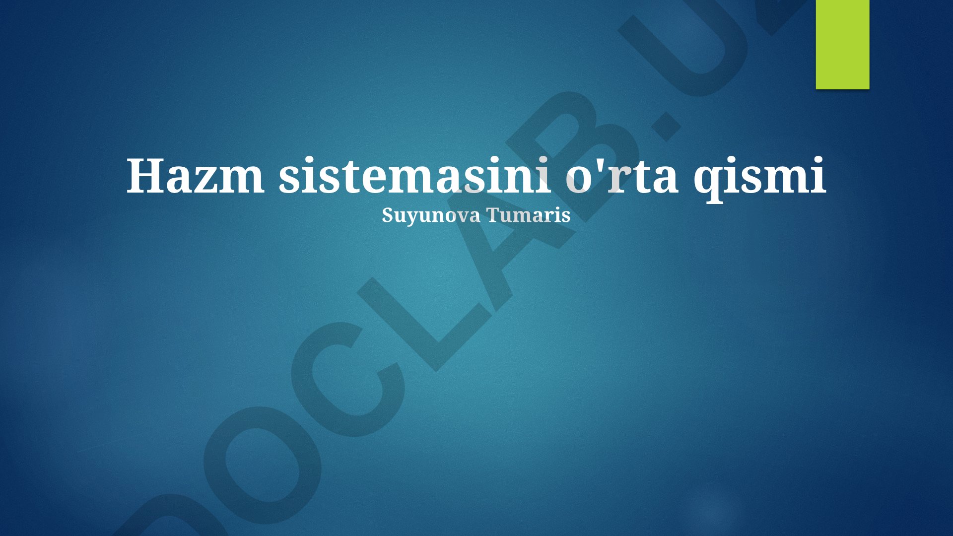 Ingichka ichakning hazm qilish va so'rilish jarayonlari