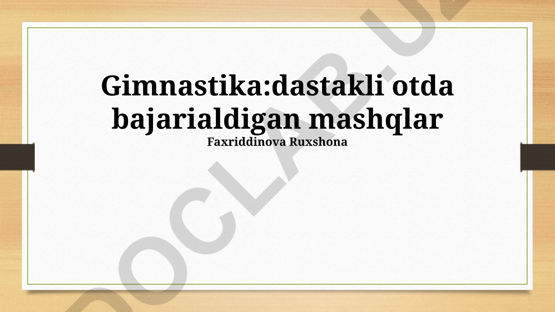 Notekis barlarda gimnastika mashqlari texnikasi va xavfsizligi