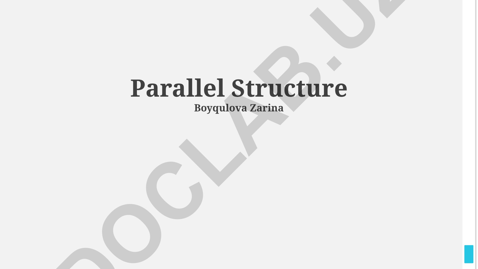 Parallel Structure in English Grammar