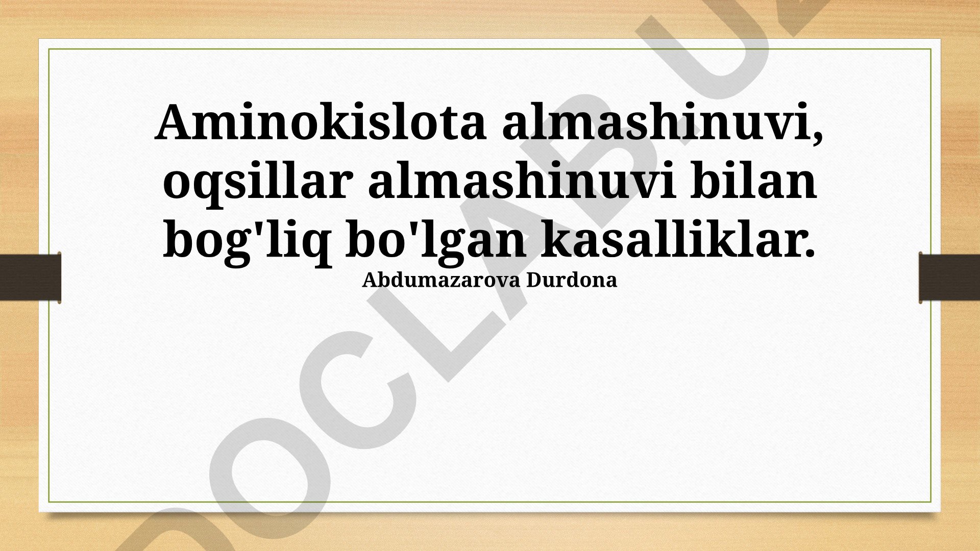 Aminokislota va oqsil almashinuvi bilan bog'liq kasalliklar
