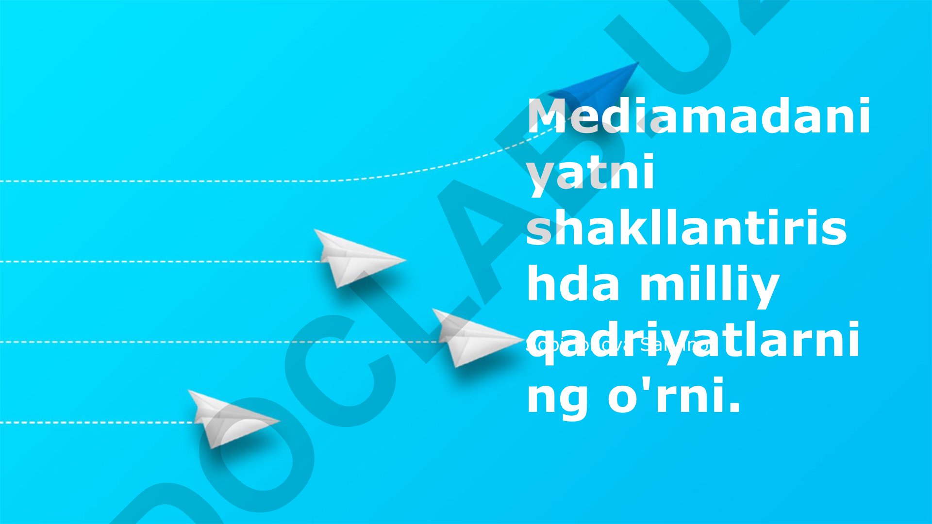 Mediamadaniyatni shakllantirishda milliy qadriyatlarning o'rni