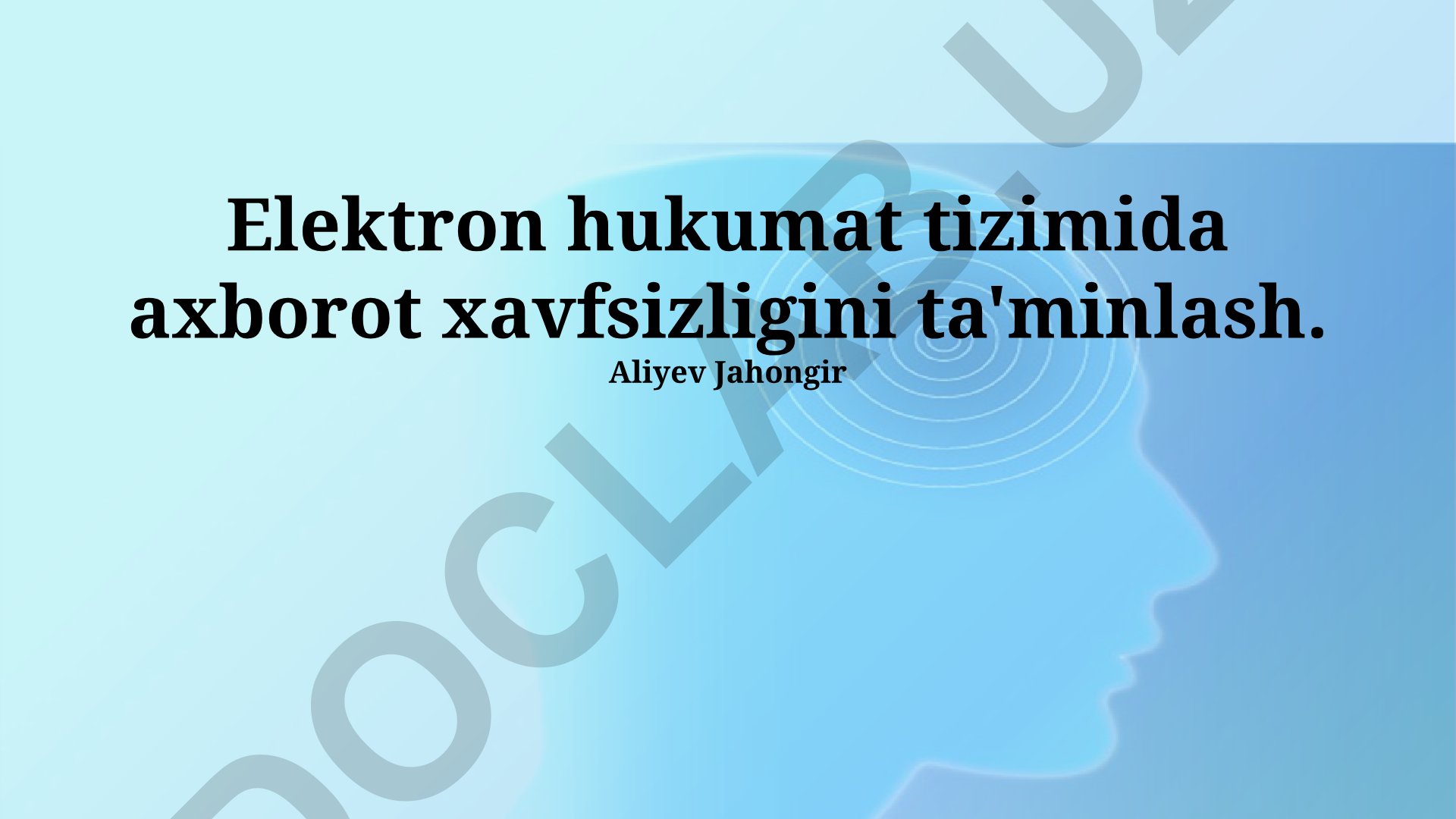 Elektron hukumat tizimida axborot xavfsizligini ta'minlash