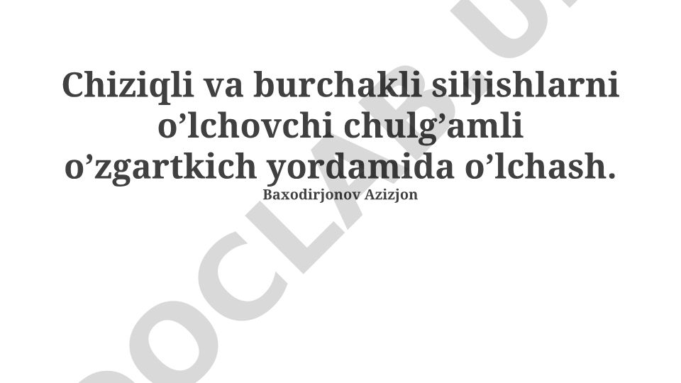 Potentsiometr yordamida chiziqli va burchakli siljishlarni o'lchash