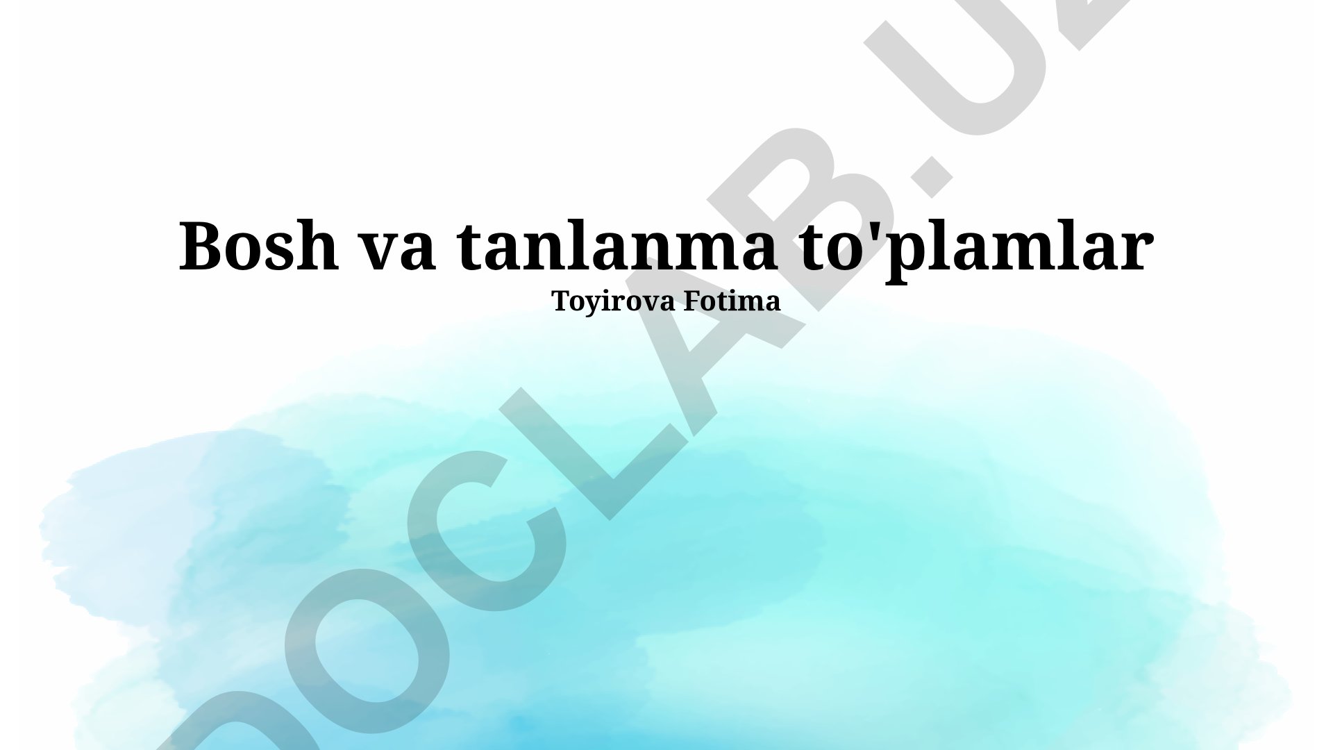 To'plamlar nazariyasi va Venn diagrammalari