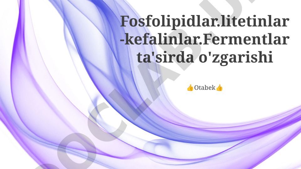 Fosfolipidlar va fermentlar tomonidan ularga kiritilgan o'zgarishlar