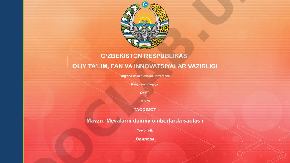 Mevalarni doimiy omborlarda saqlash