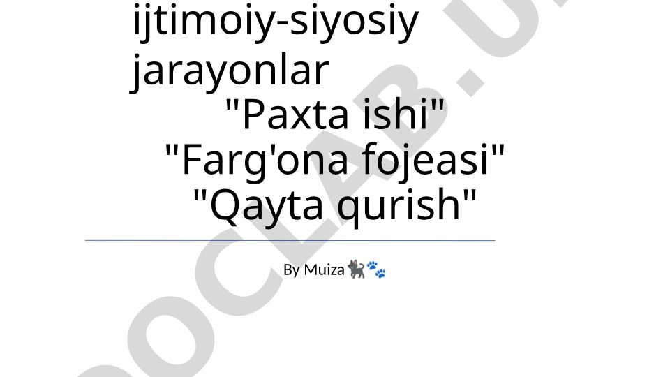 O'zbekistonda mustaqillikka o'tish davri ijtimoiy-siyosiy jarayonlar