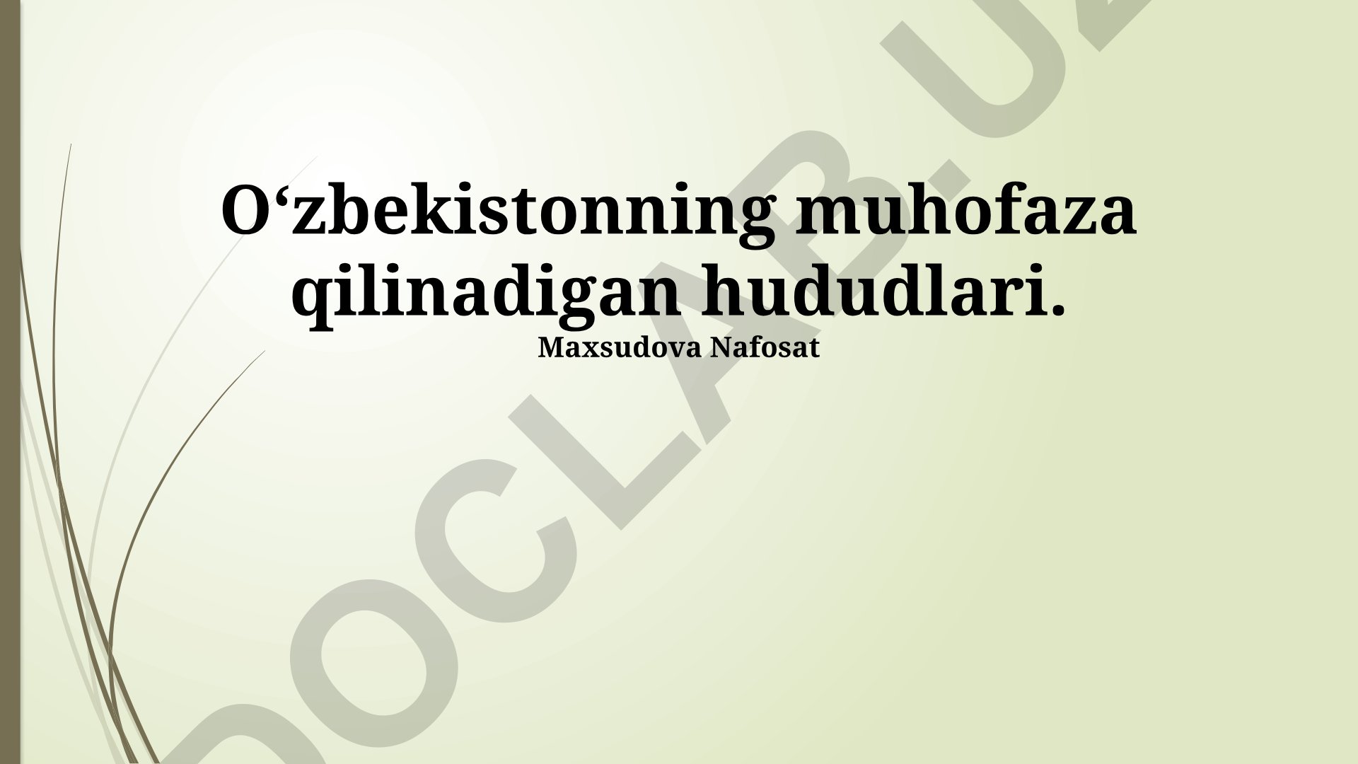 Oʻzbekistonning muhofaza qilinadigan hududlari va milliy parklari