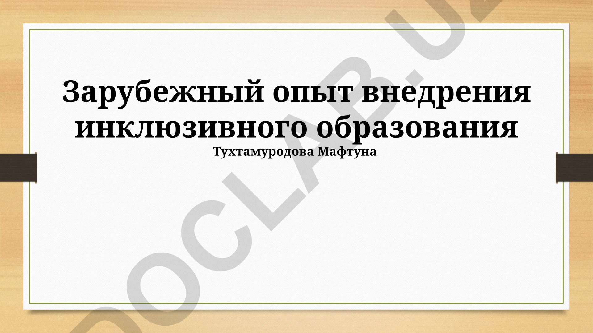 Зарубежный опыт внедрения инклюзивного образования