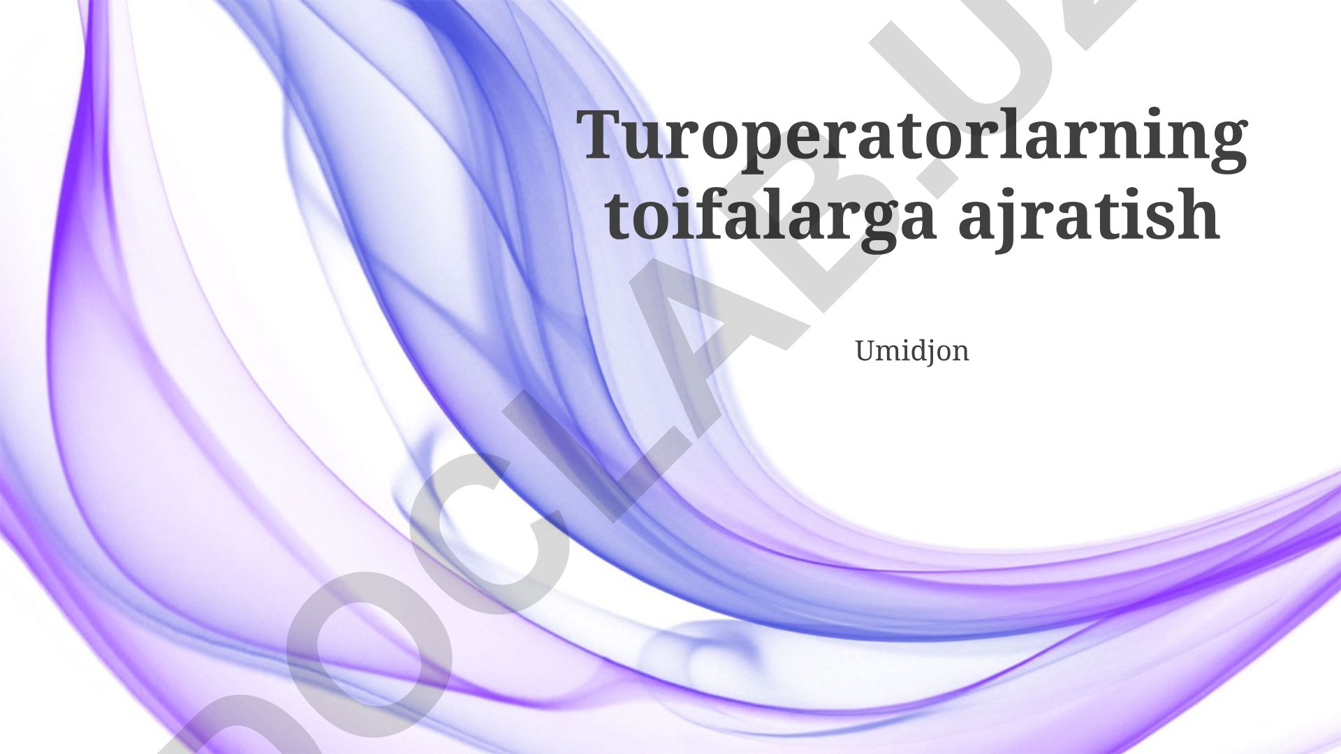 Tur operatorlarini tasniflash mezonlari va turlari
