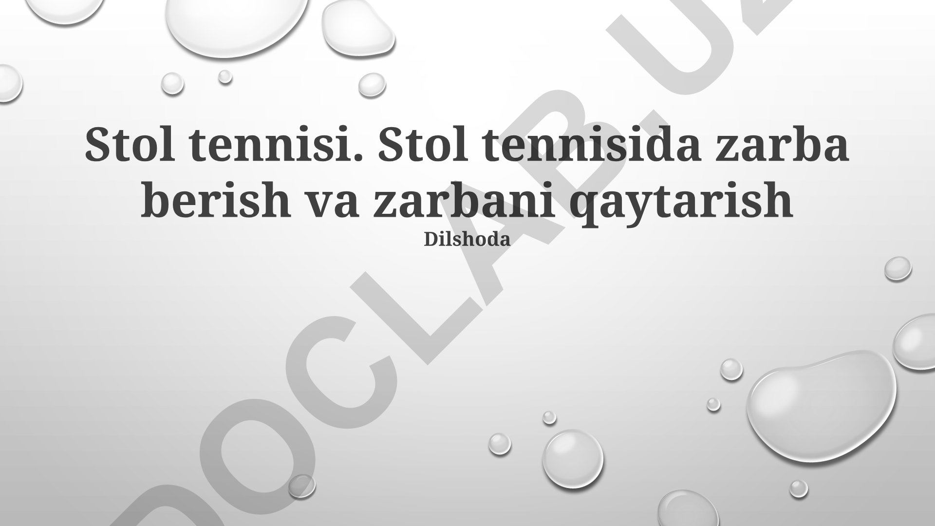 Stol tennisi zarba berish va qaytarish texnikasi