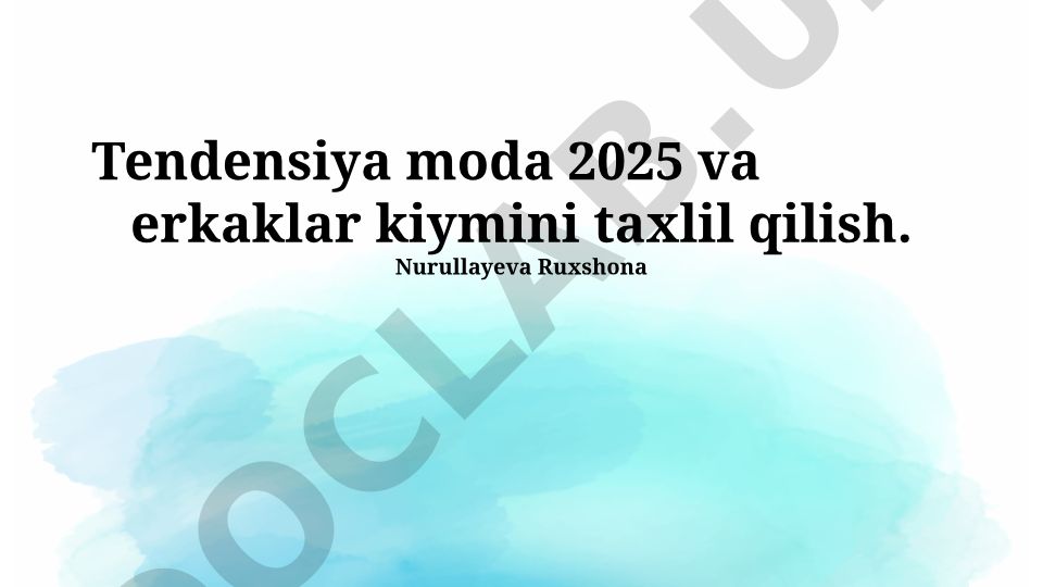 2025-yil erkaklar kiyimlari tendentsiyalari va prognozlari