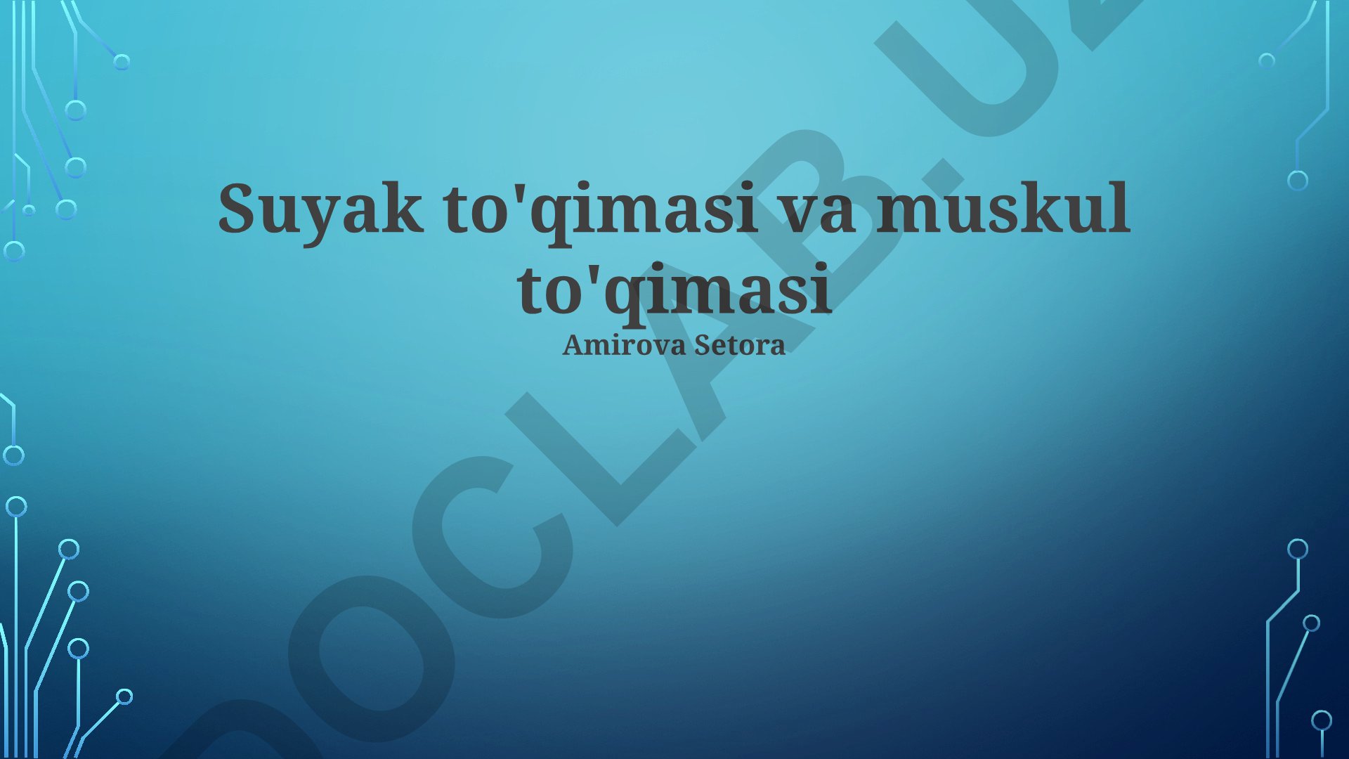 Suyak to'qimasi va muskul to'qimasi