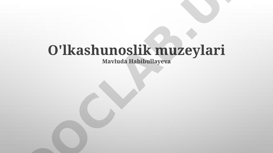 Etnografik muzeylarning muammolari, imkoniyatlari va roli