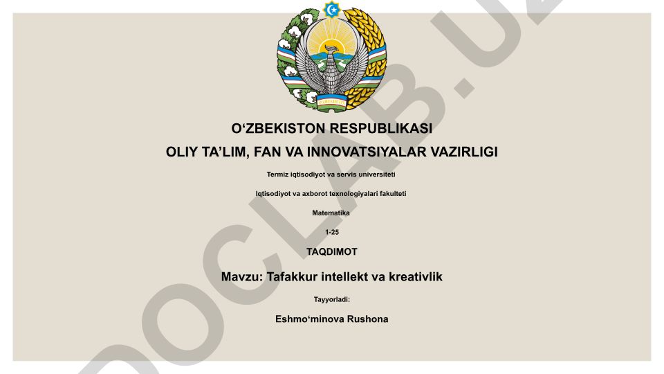 Tafakkur intellekt va kreativlik