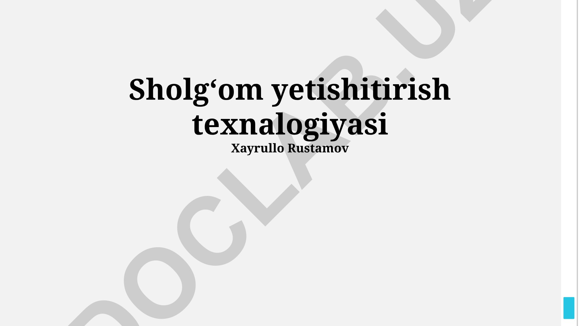 Sholgʻom yetishtirish texnologiyasi