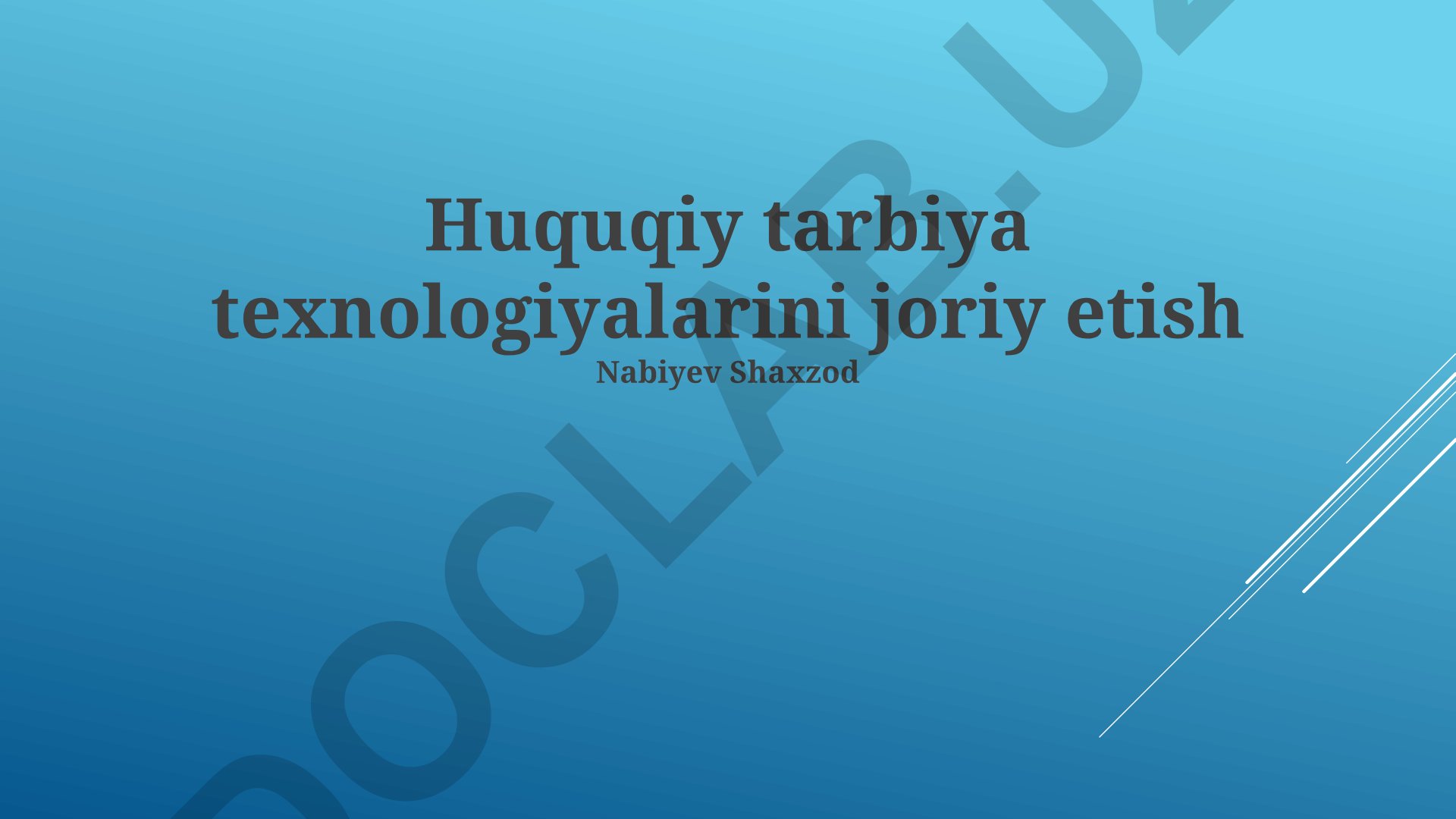 Huquqiy tarbiya texnologiyalarini joriy etish