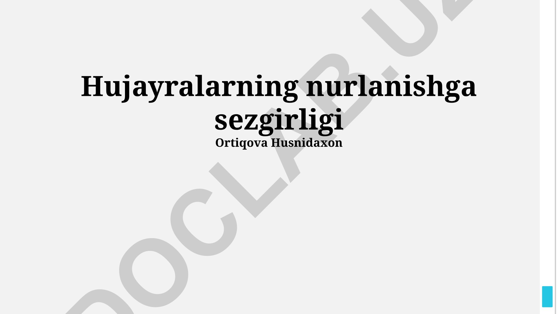 Hujayralarning nurlanishga sezgirligi