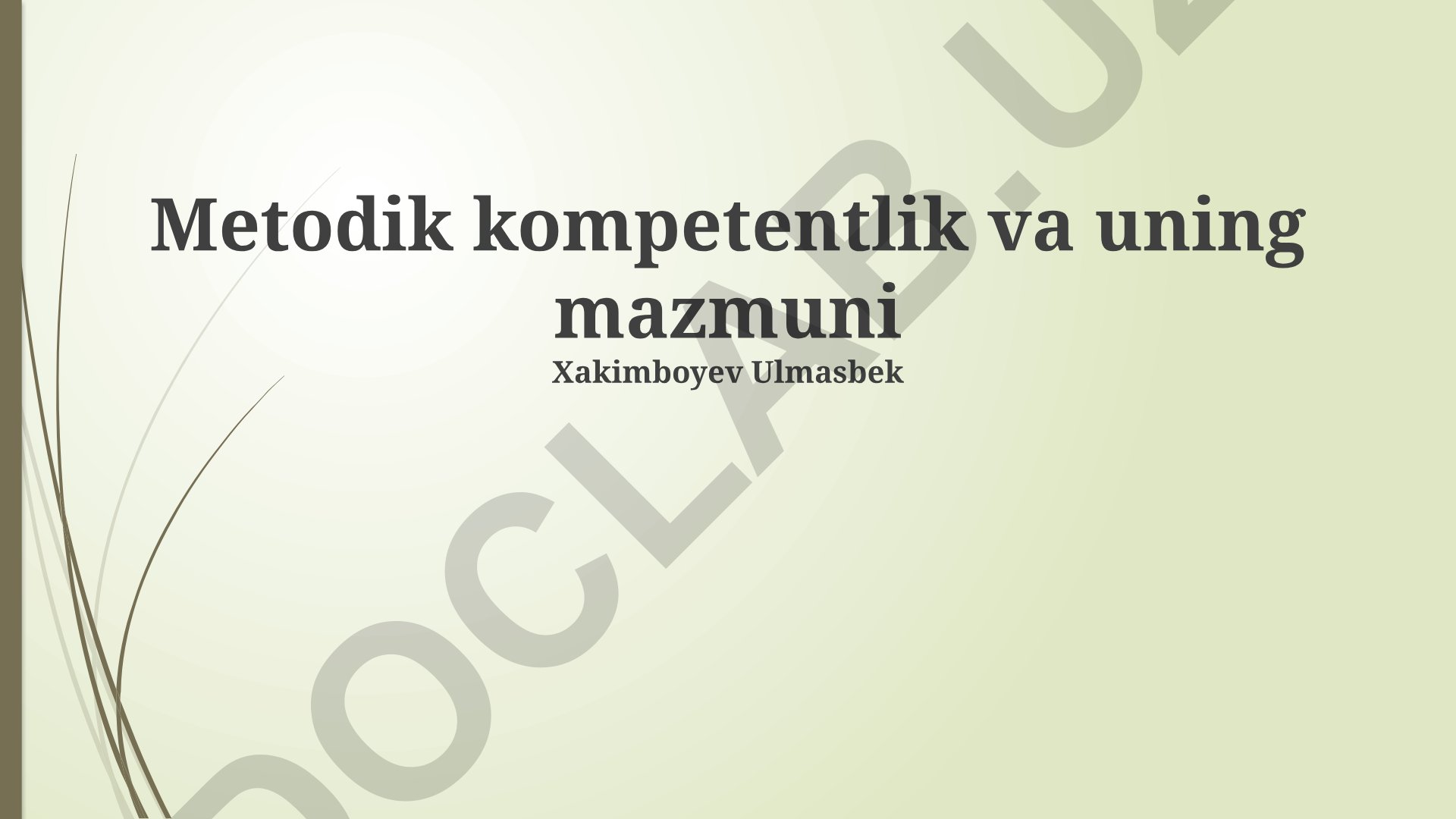 Metodik kompetentlik va uning mazmuni