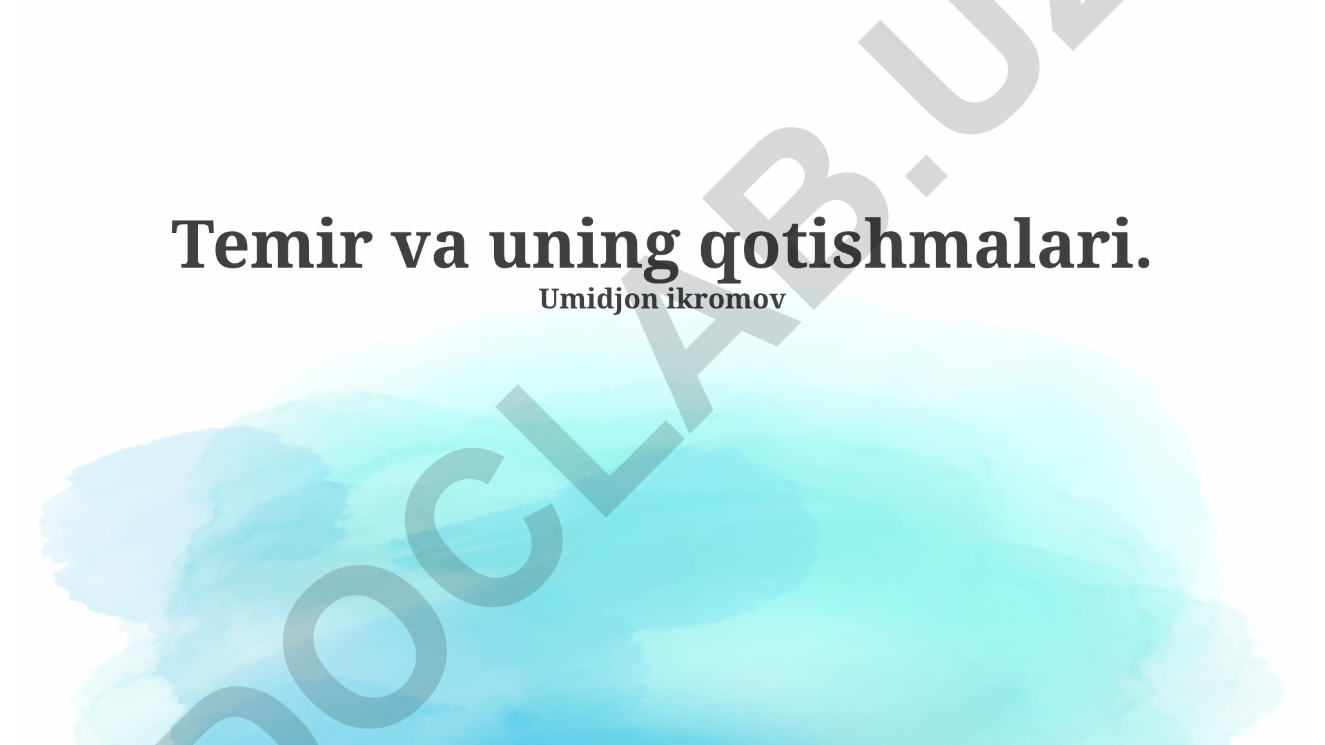 Temir va uning qotishmalari