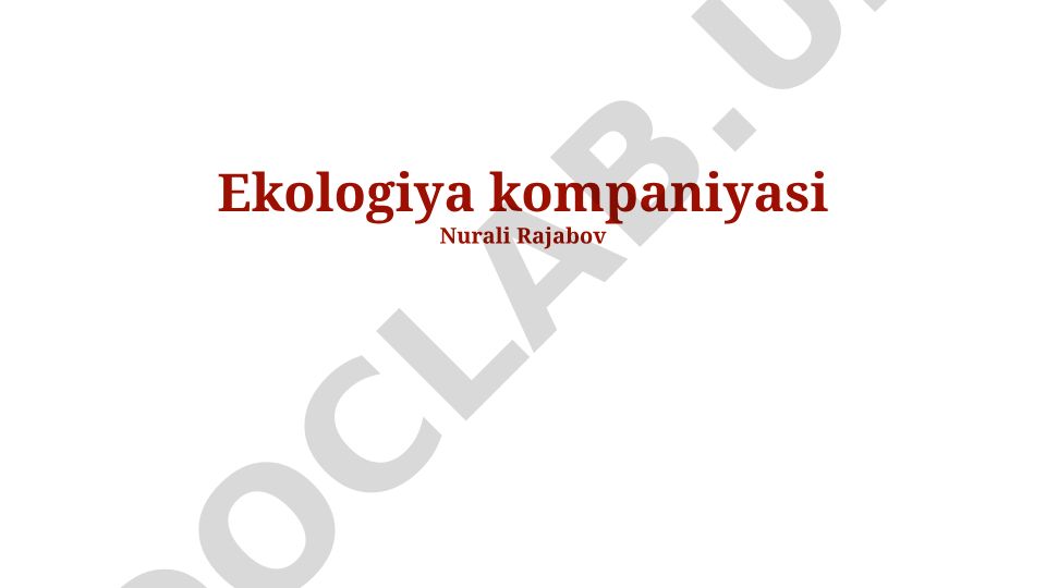 Ekologiya Kompaniyasining Faoliyati, Xizmatlari va Kelajak Rejalari