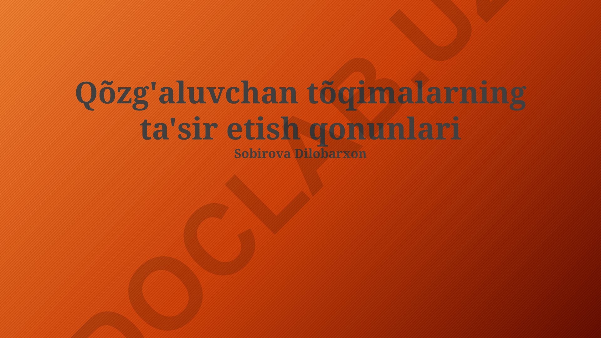 Qo'zg'aluvchan to'qimalarning ta'sir etish qonunlari