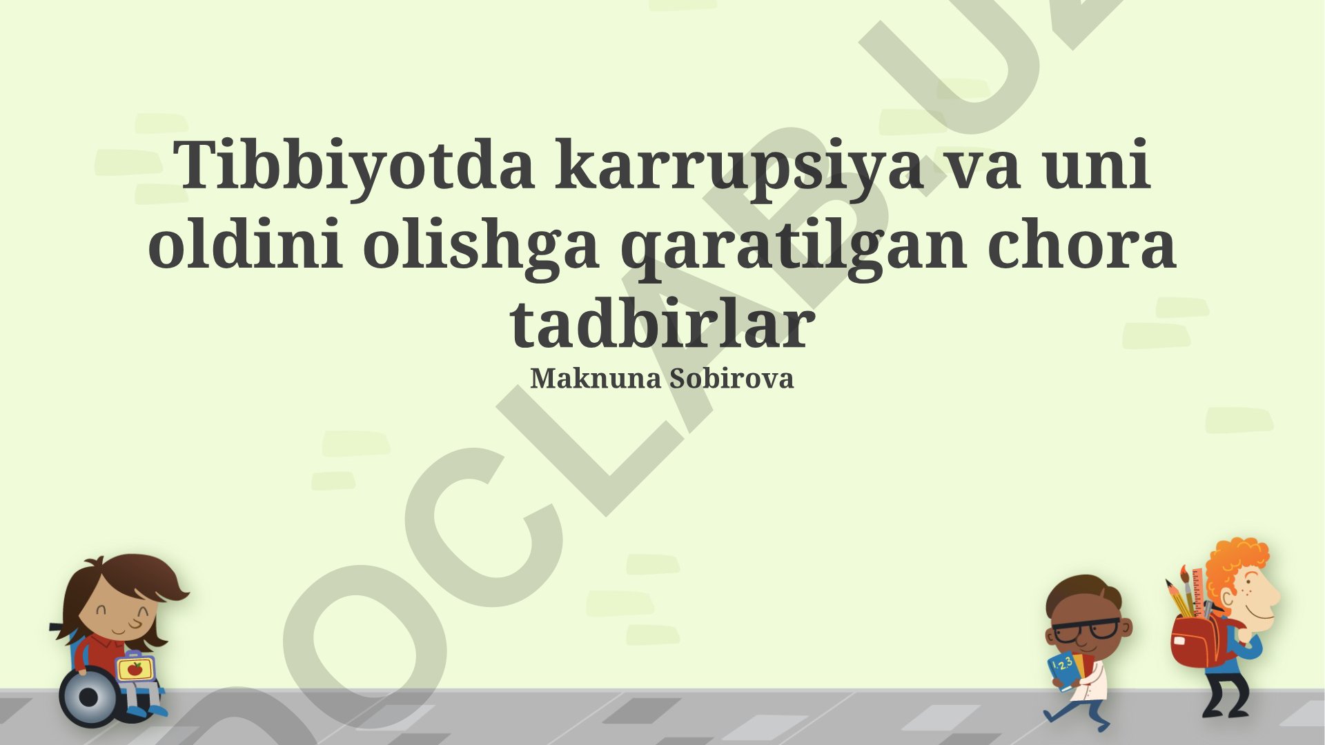 Tibbiyotda korrupsiya va uni oldini olish choralari