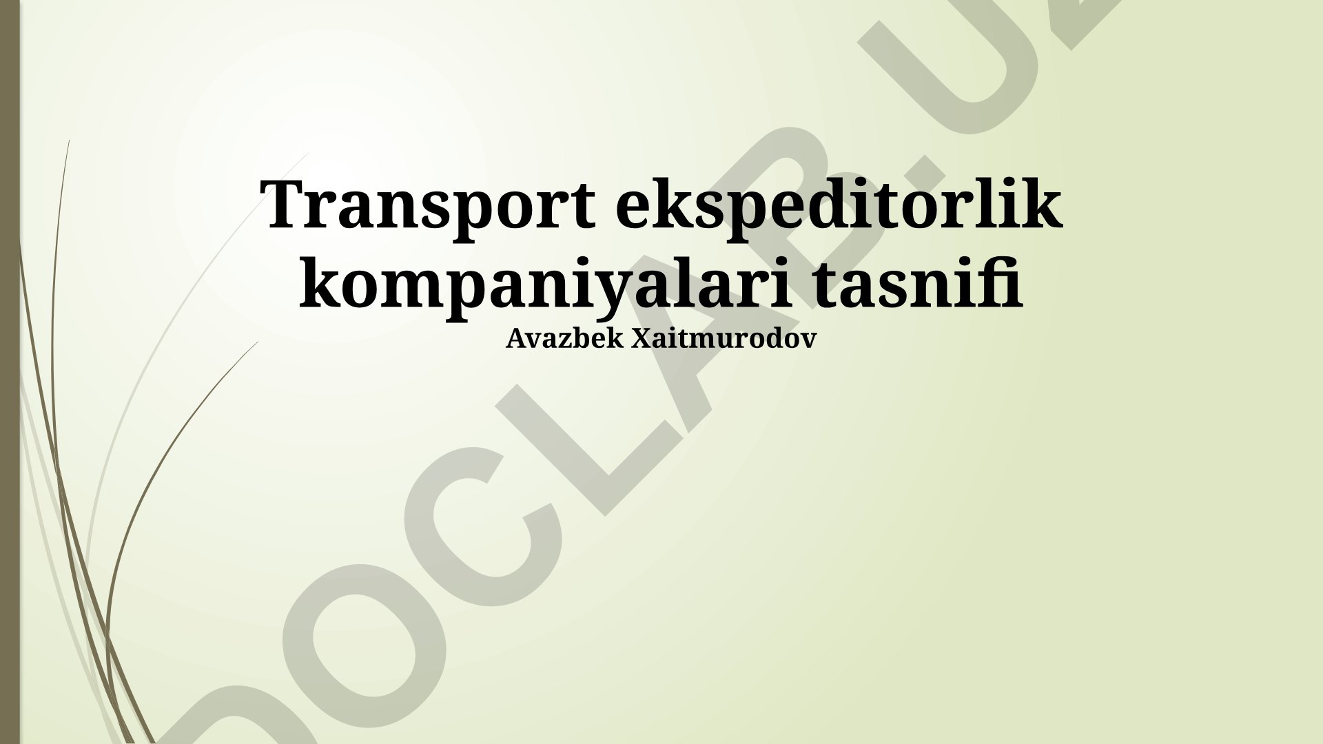 Transport ekspeditorlik kompaniyalari tasnifi