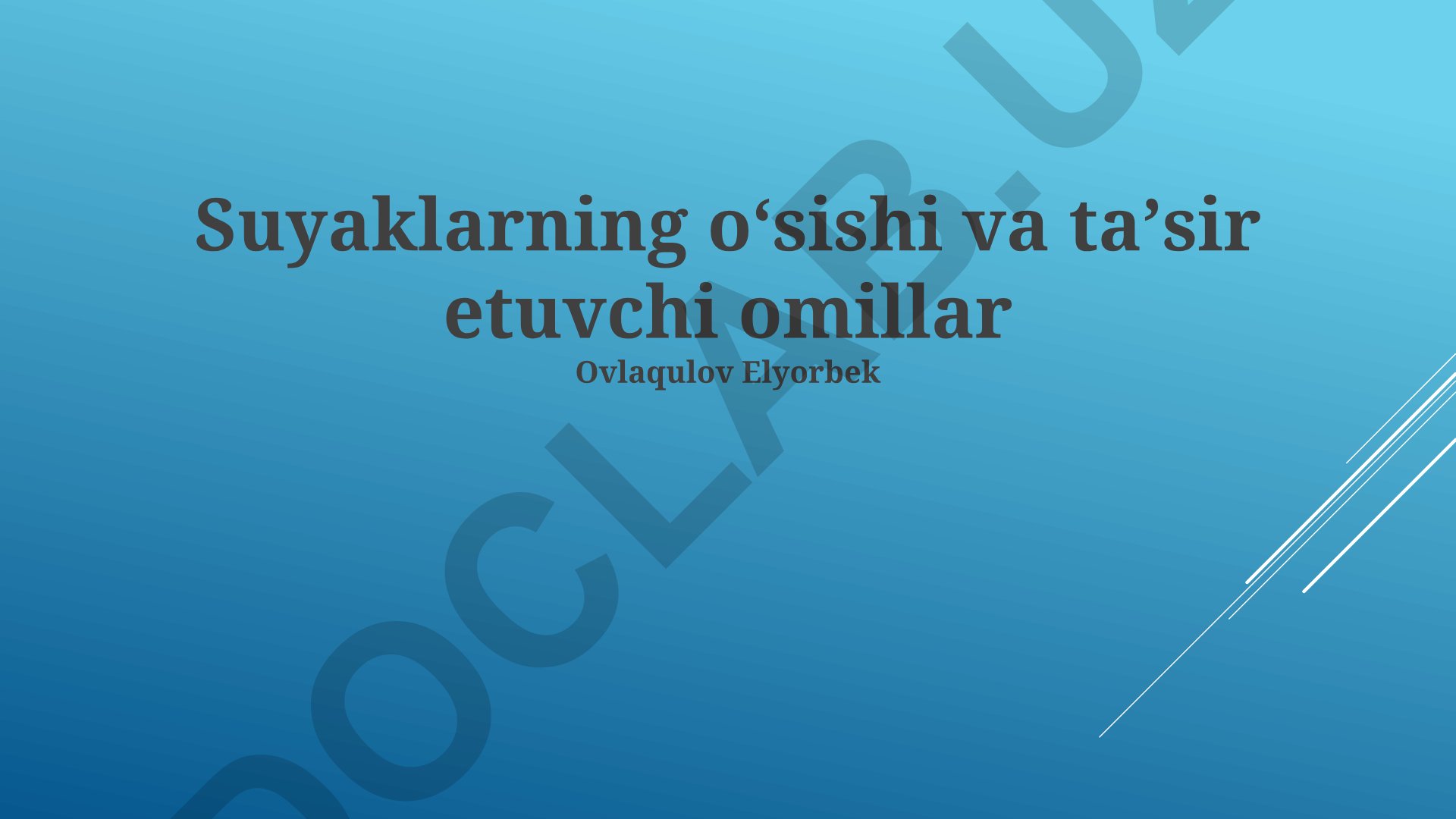 Suyaklarning o'sishi va ta'sir etuvchi omillar
