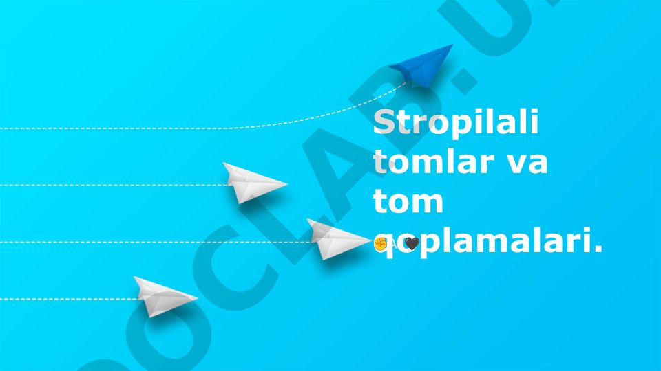 Stropilali tomlar va tom qoplamalari