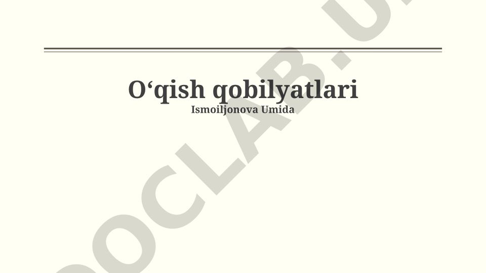 O'qish qobilyatlari va o'qish strategiyalari