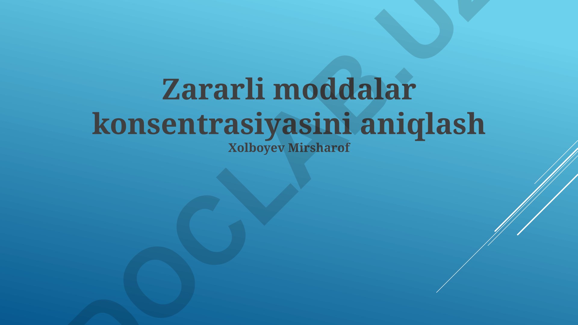 Zararli moddalar konsentrasiyasini aniqlash