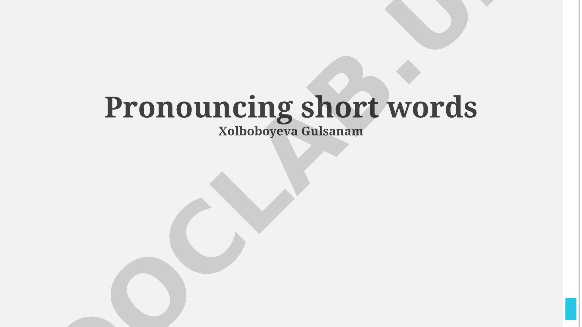 Pronouncing short words