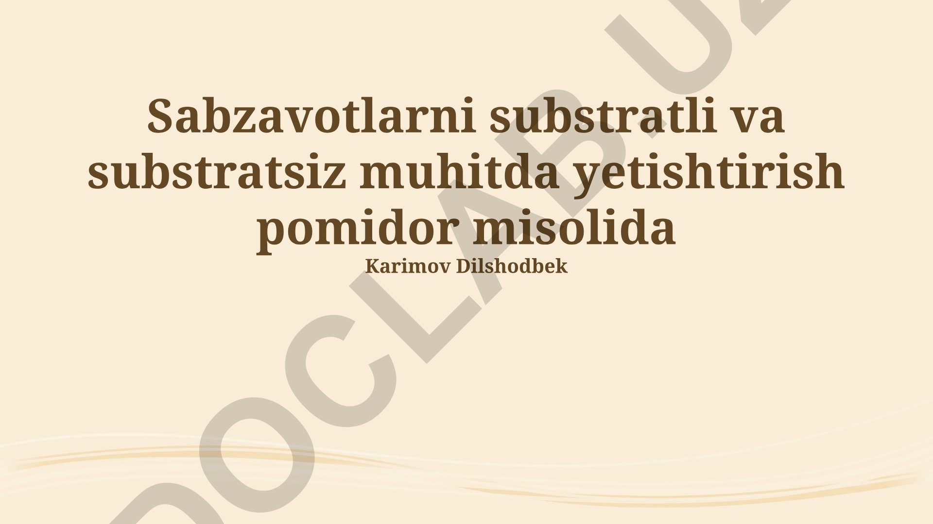 Pomidorni substratli va substratsiz muhitlarda yetishtirish