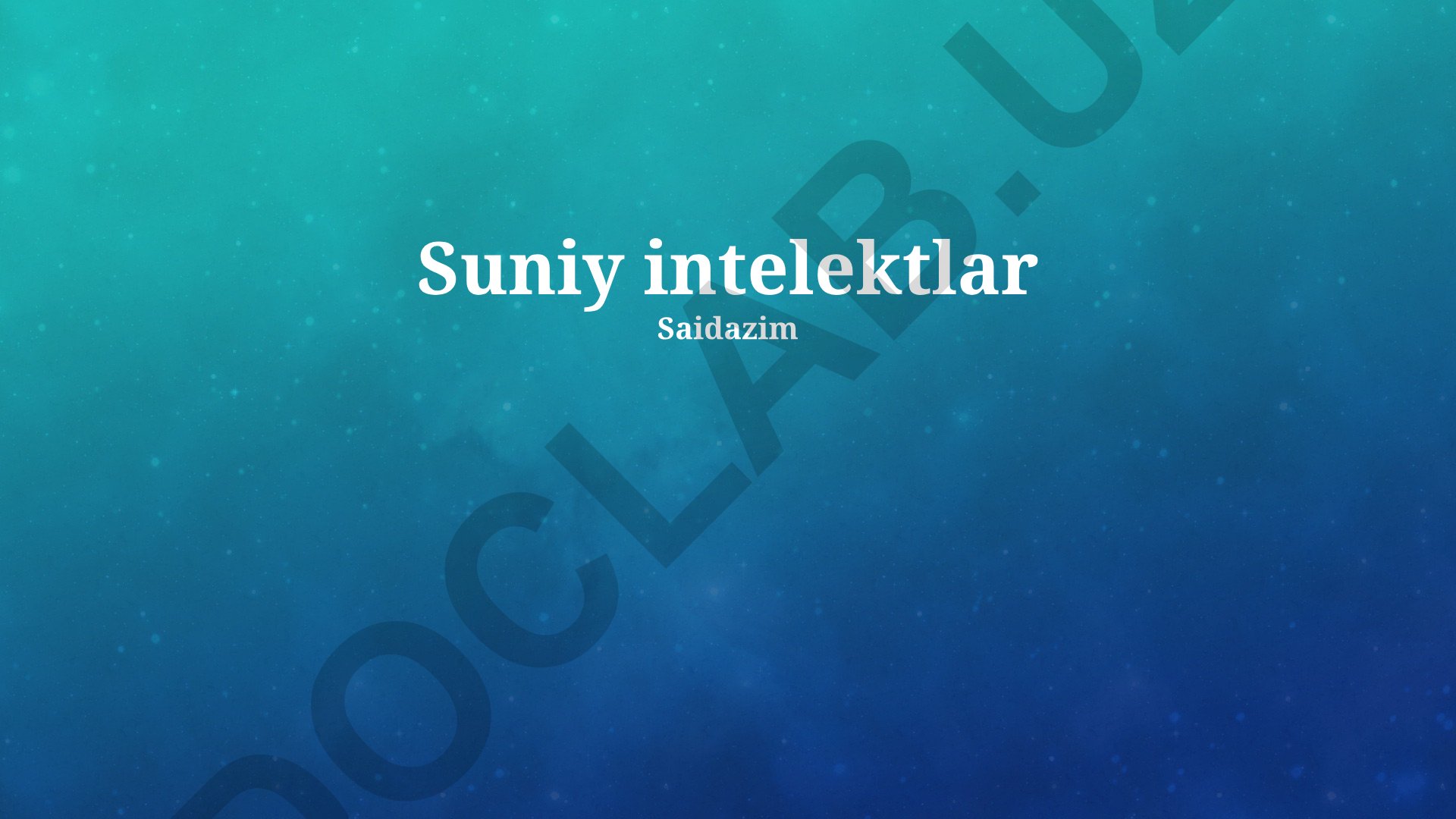 Sun'iy intellektning kelajagi, qo'llanilishi va kirish