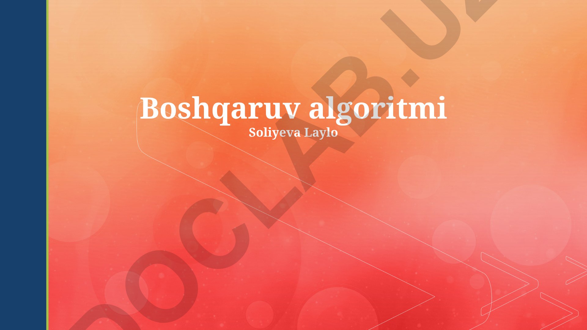 Boshqaruv algoritmlari: turlari, qo'llanilishi va loyihalash