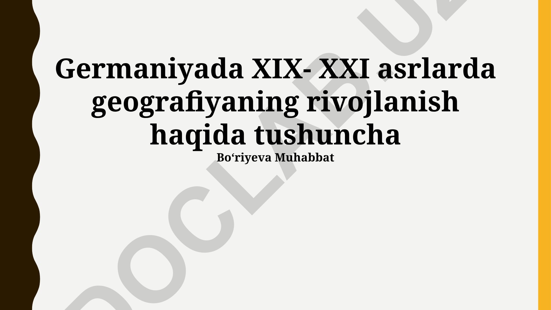 Germaniyada XIX-XXI asrlarda geografiyaning rivojlanishi
