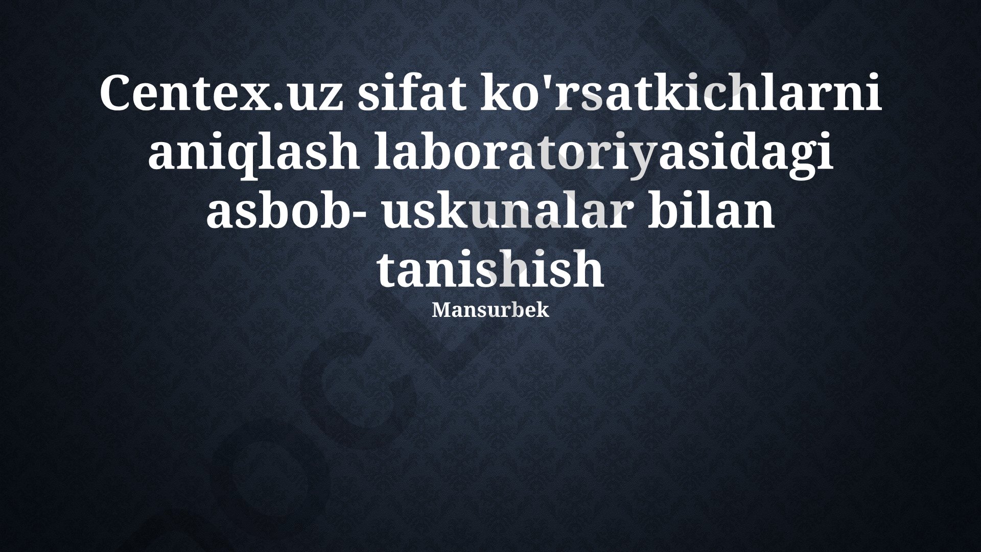 Centex.uz sifat ko'rsatkichlari laboratoriyasi asbob-uskunalari