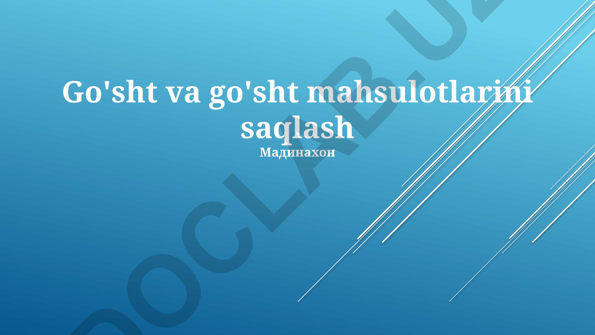 Go'sht va go'sht mahsulotlarini saqlash usullari va texnologiyalari