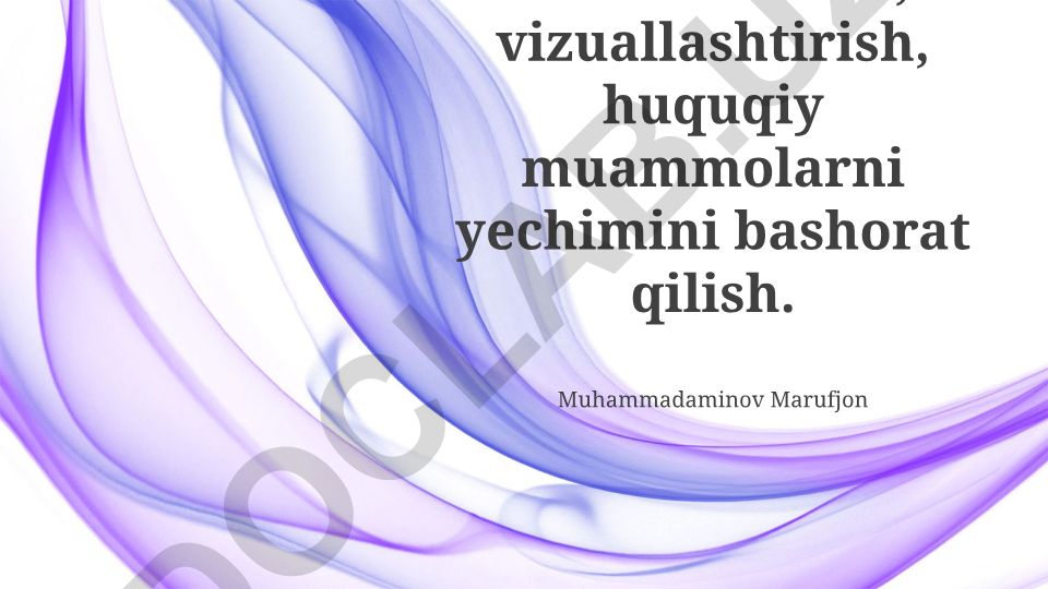 Huquqiy muammolarni statistik tahlil va bashorat qilish