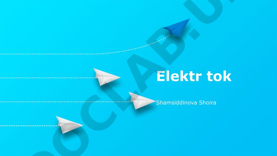 Elektr toki turlari va xavfsizligi