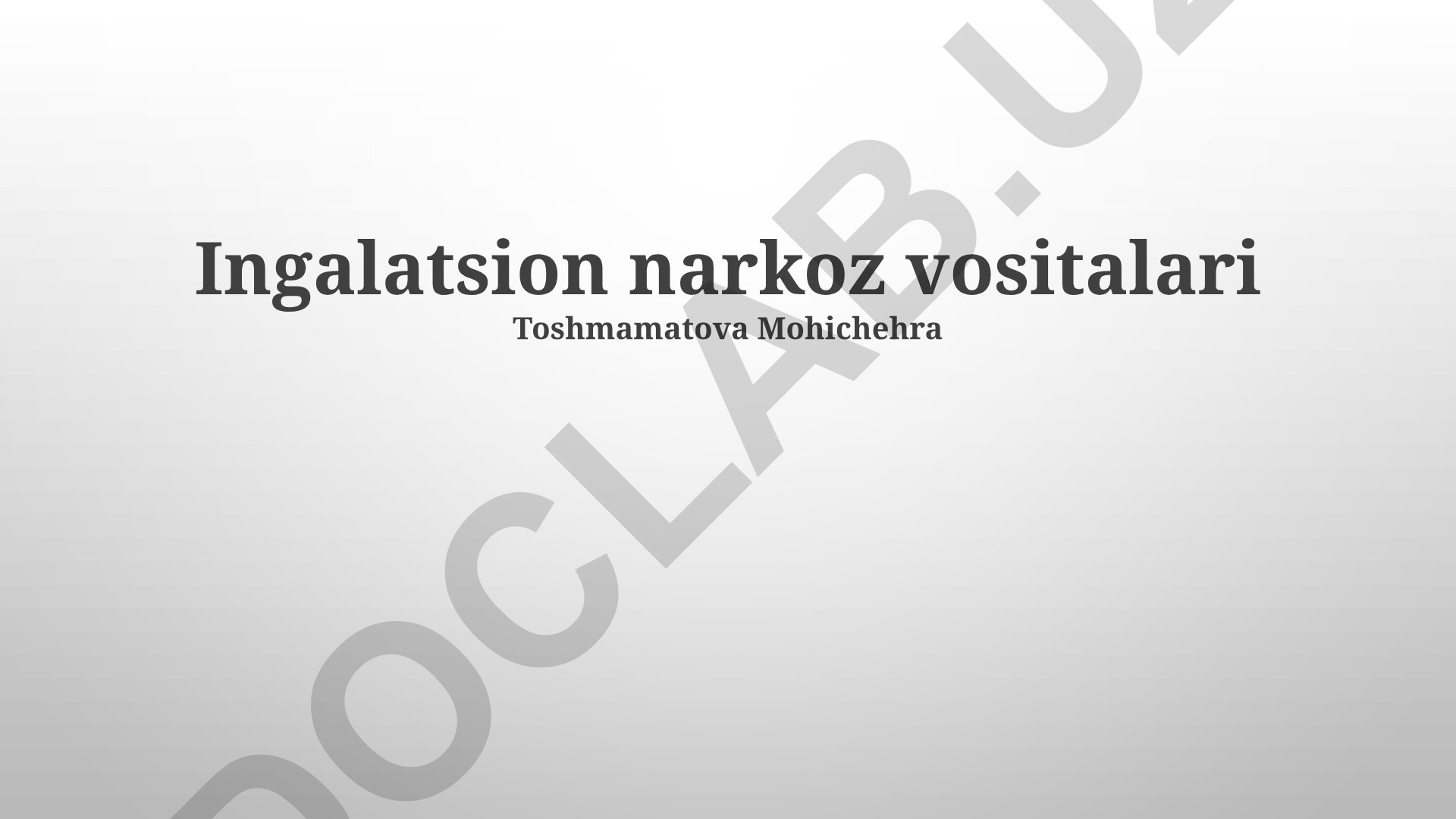 Inhalatsion narkoz vositalari