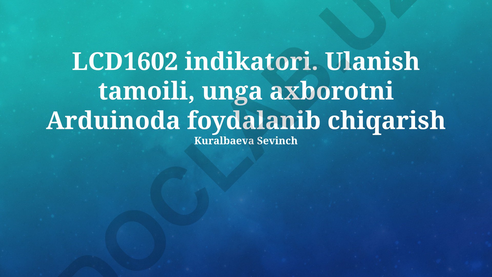 LCD1602 indikatori va Arduino bilan ulanish