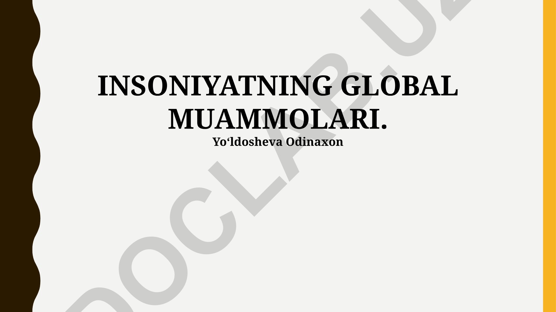 Insoniyatning global muammolari: jinsiy tengsizlik, migratsiya va energetika inqirozi