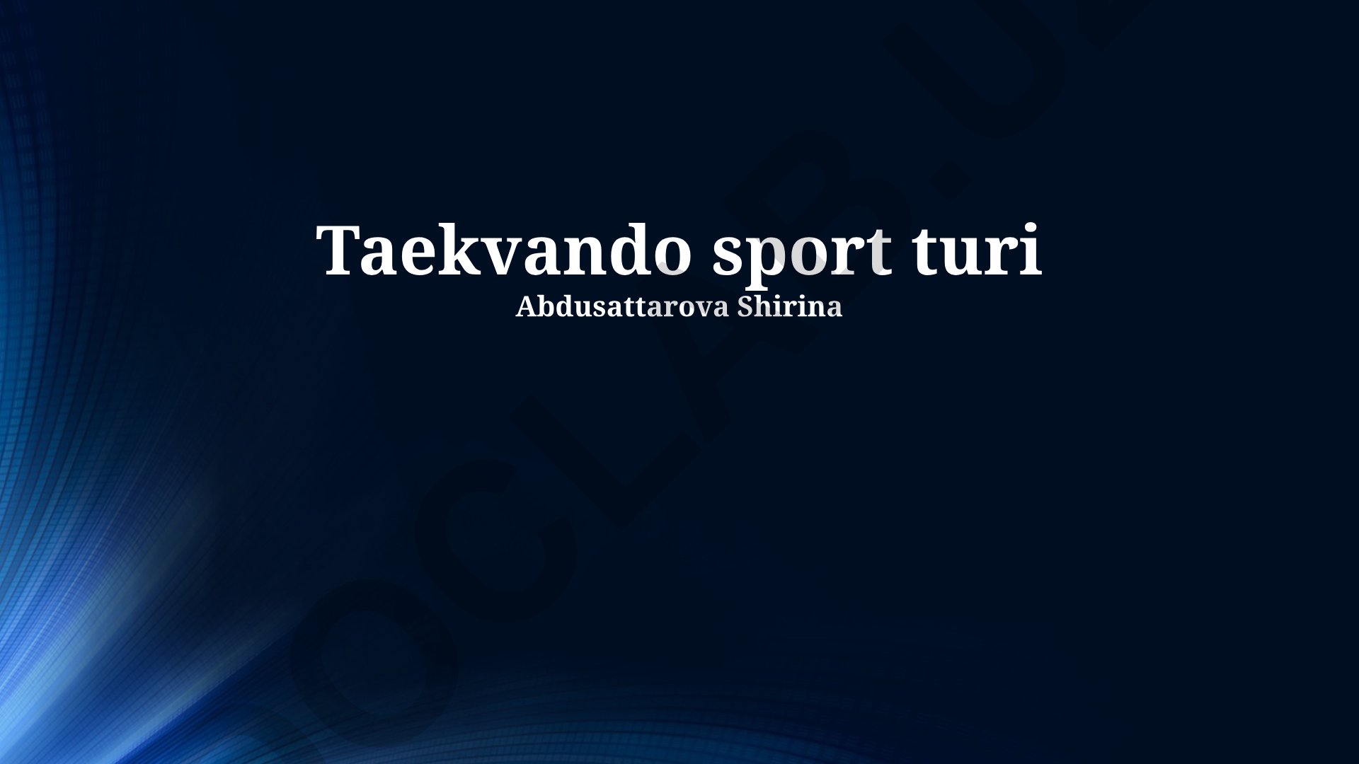 Taekvando sport turi va anjomlari