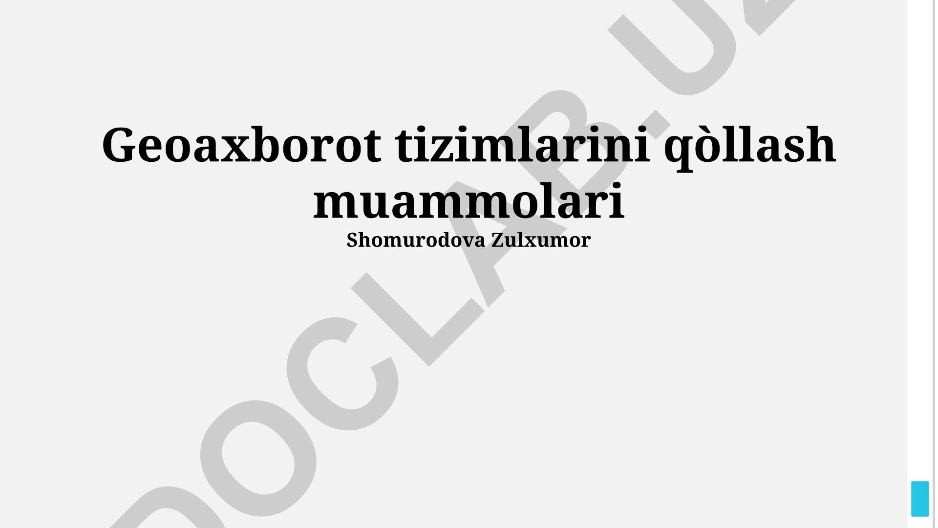Geoaxborot tizimlarini qo'llash muammolari