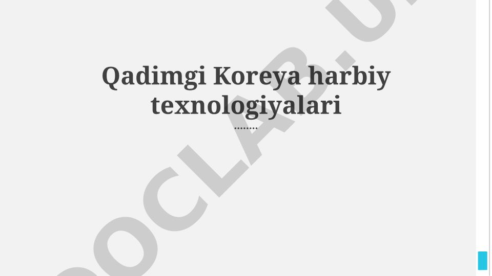 Qadimgi Koreya harbiy texnologiyalarining rivojlanishi