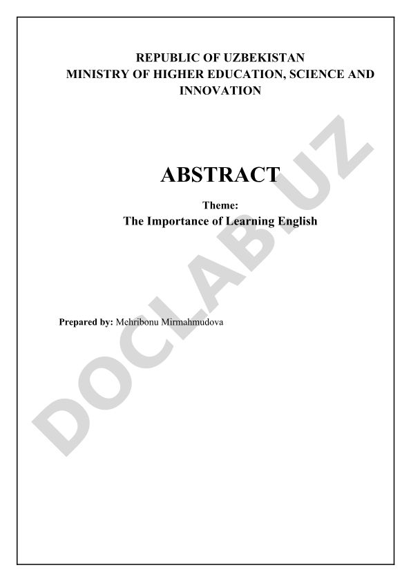 The Importance of Learning English